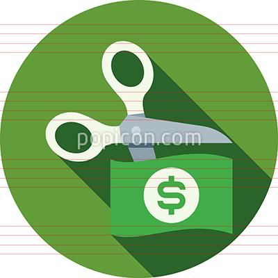 400x400 Cost Cutting Icon On Background