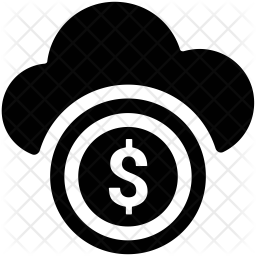 256x256 Cloud Cost Icon Of Glyph Style