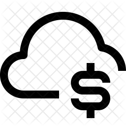 256x256 Cloud Cost Icon Of Line Style
