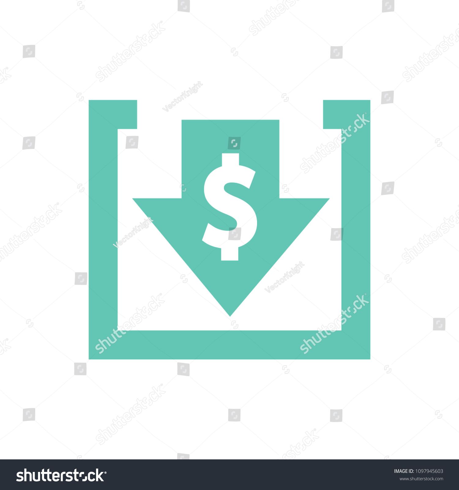 1500x1600 Cost Reduction Icon Image Isolated On White Background Vector