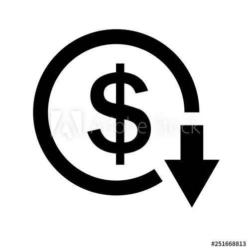 500x500 Cost Reduction Icon Vector Image Isolated On White Background