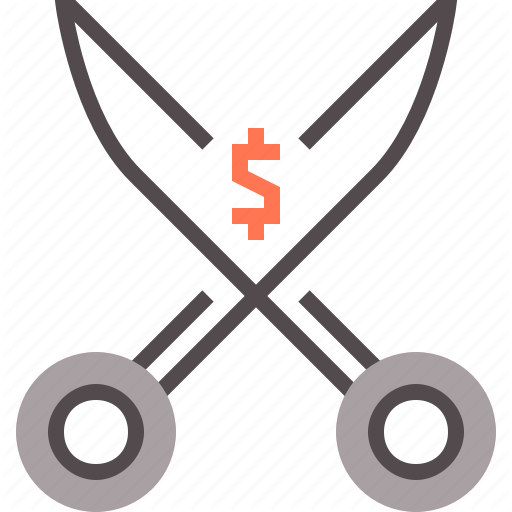 512x512 Cash Cut, Cost, Deduction, Reduction, Scissor Icon