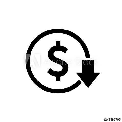 500x500 Cost Reduction Icon Dollar Down Icon Vector