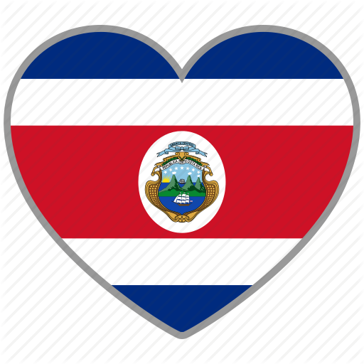 Costa Rica, Country, Flag, Flag Heart, Love Icon 512x512 Costa Rica, Country, Flag, Flag Heart, Love Icon