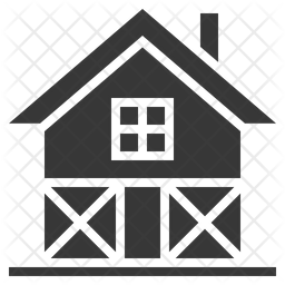 256x256 Cottage Icon Of Glyph Style