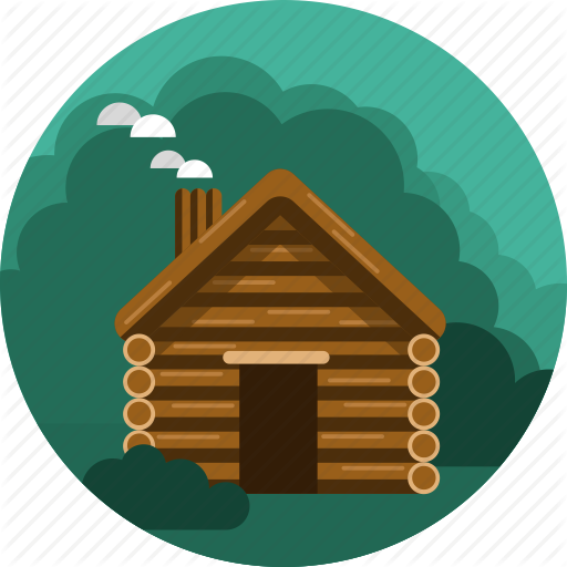 512x512 Bushes, Cabin, Home, Trees, Wood Icon