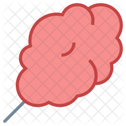 256x256 Cotton Candy Icon Of Colored Outline Style