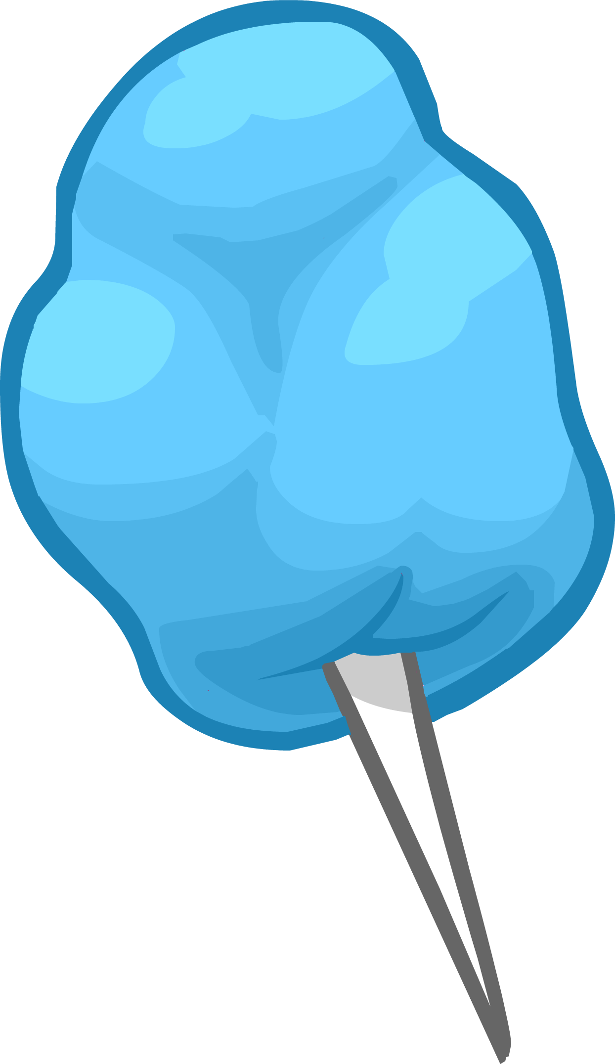 1244x2152 Blue Cotton Candy Clipart Icons Png