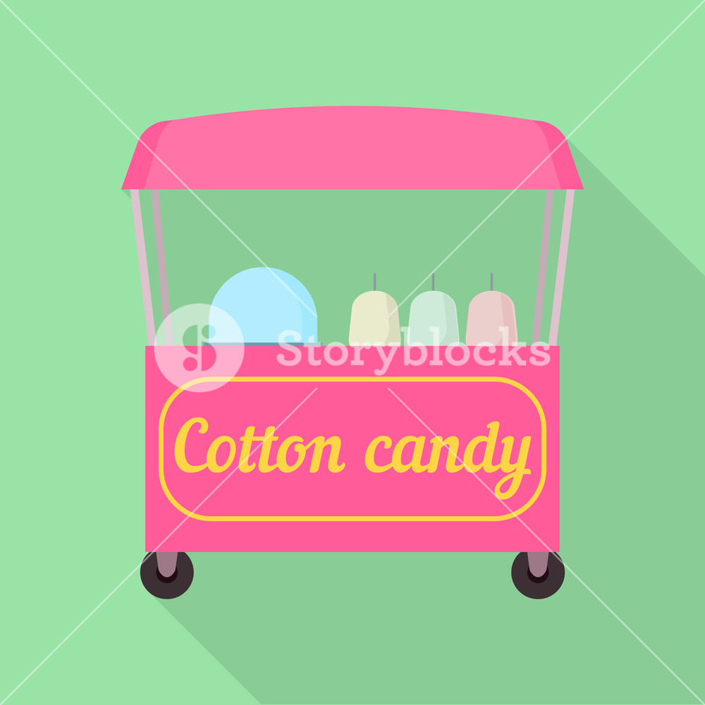 1000x1000 Cotton Candy Shop Icon Flat Illustration Of Cotton Candy Shop