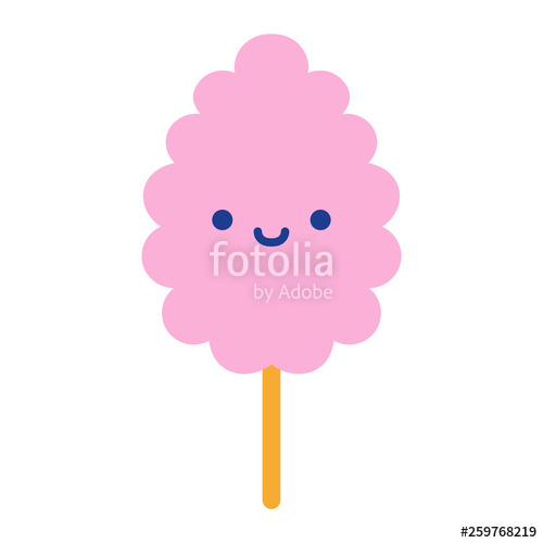 500x500 Cartoon Cotton Candy Icon Isolated On White Background Stock
