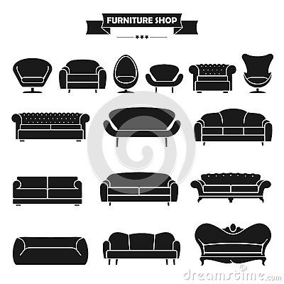 400x400 Luxury Modern Sofa And Couch Icons Set Vintage Fu Thinking
