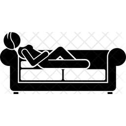 256x256 Sleeping On Couch Icon Of Glyph Style