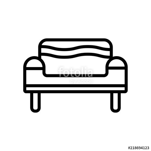 500x500 Couch Icon Isolated On White Background Modern And Editable Couch
