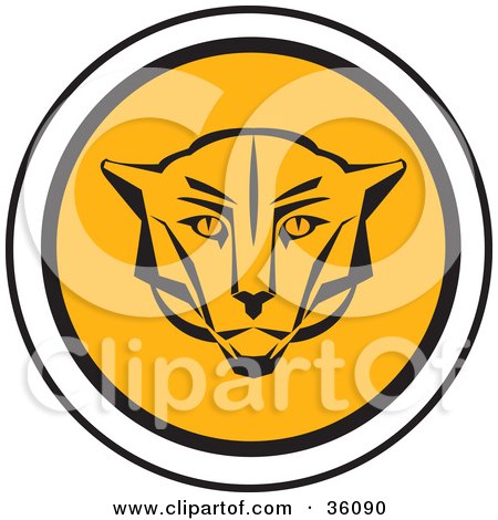 450x470 Clipart Illustration Of A Round Cougar Face Icon