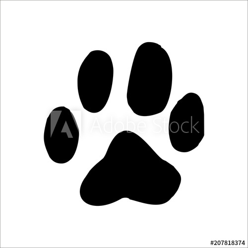500x500 Cougar Footprints Icon Vector Illustration