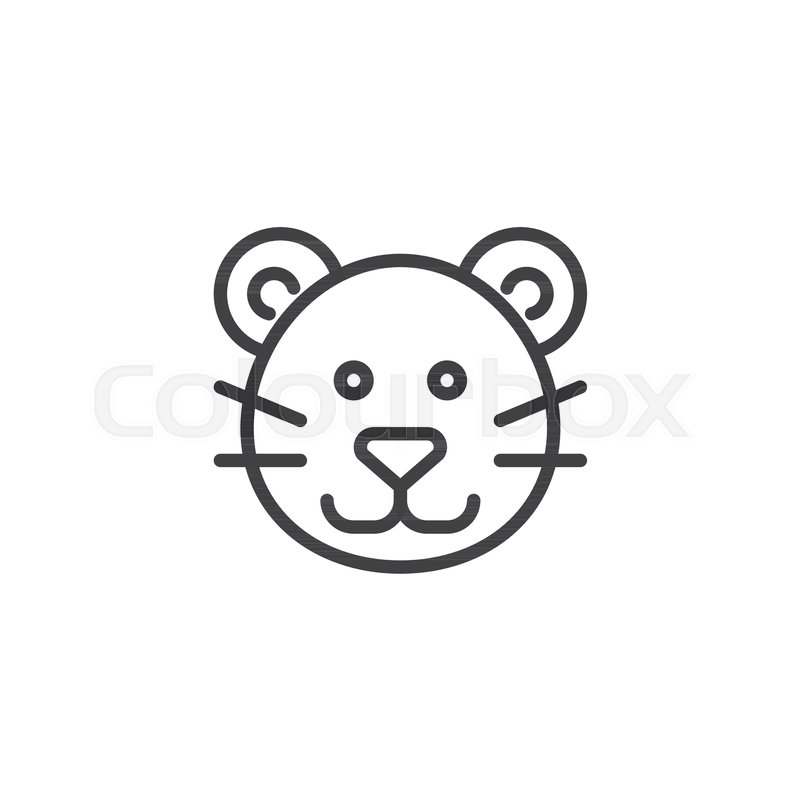 800x800 Puma Head Line Icon, Outline Vector Stock Vector Colourbox