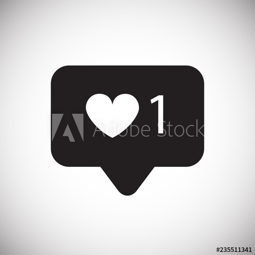 Social Media Heart Count Icon On White Background Icon 500x500 Social Media Heart Count Icon On White Background Icon