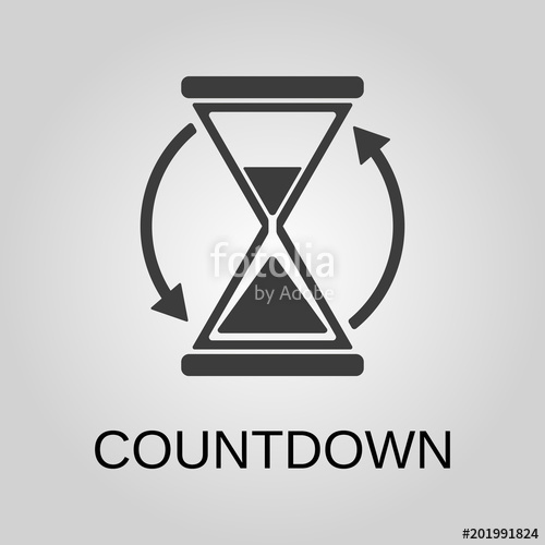 500x500 Countdown Icon Countdown Symbol Flat Design Stock