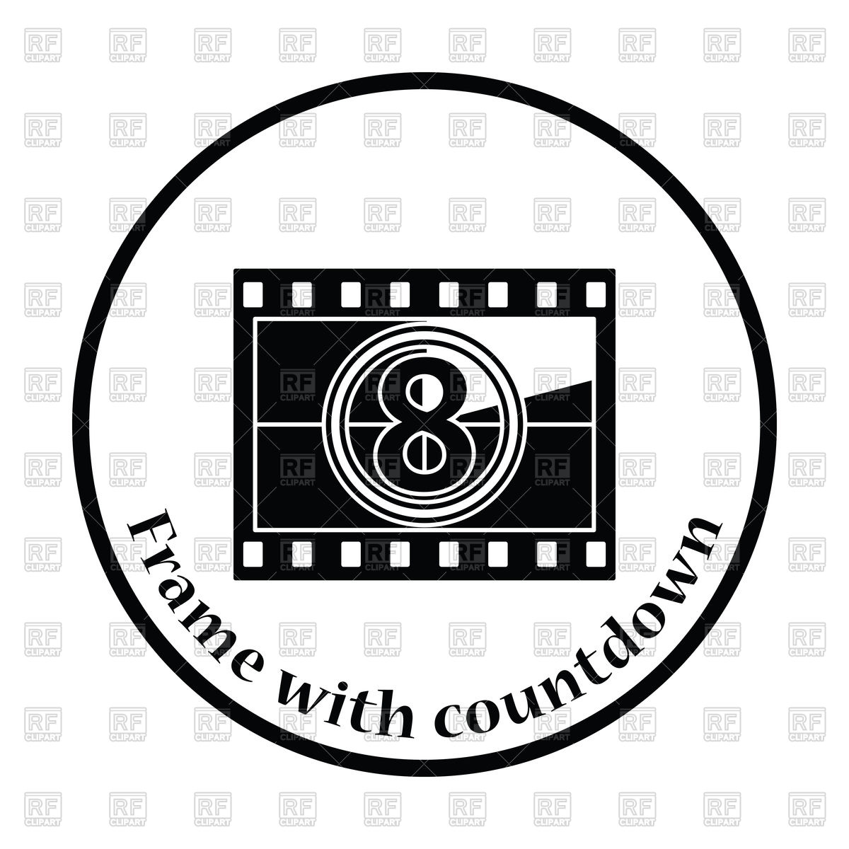 1200x1200 Icon Of Movie Frame With Countdown Vector Image Of Icons