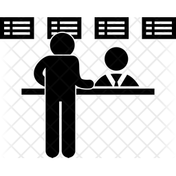 256x256 Ticket Counter Icon Of Glyph Style