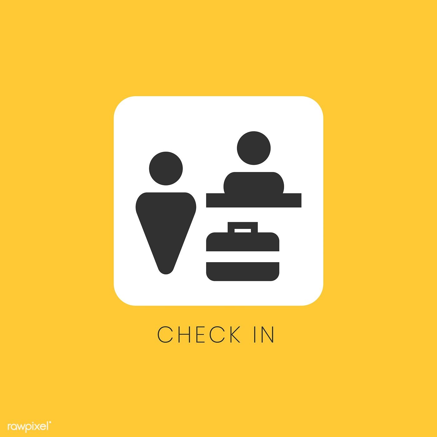 1400x1400 Yellow Check In Counter Icon Sign Vector Free Image