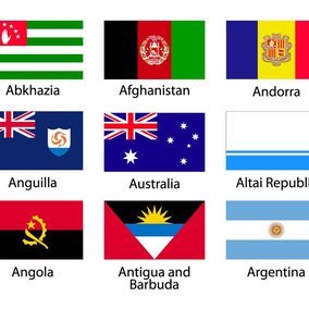 284x284 Country Flags Icon Collection