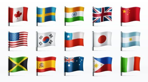 474x264 Country Flags Icon Set