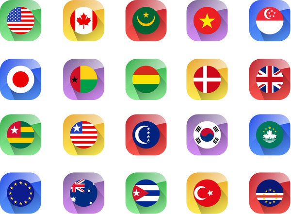 600x441 Country Flag Icons Collections Free Vector In Adobe Illustrator