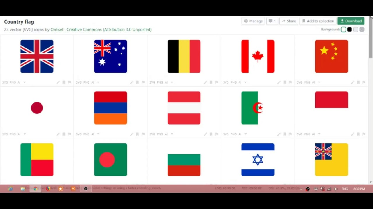 1280x720 Free Country Flags Vector Icon Set Download