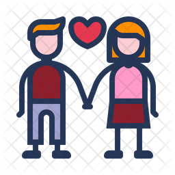 256x256 Couple Icon Of Colored Outline Style