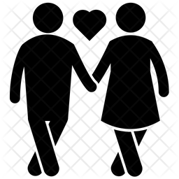 256x256 Love Couple Icon Of Glyph Style