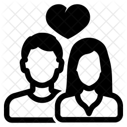 256x256 Romantic Couple Icon Of Glyph Style