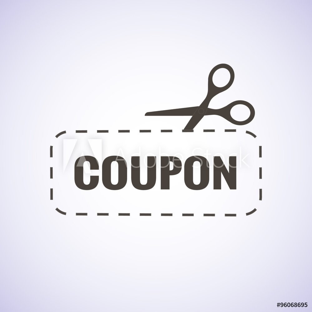 1000x1000 Photo Art Print Discount Coupon, Label, Tag With Scissors Icon