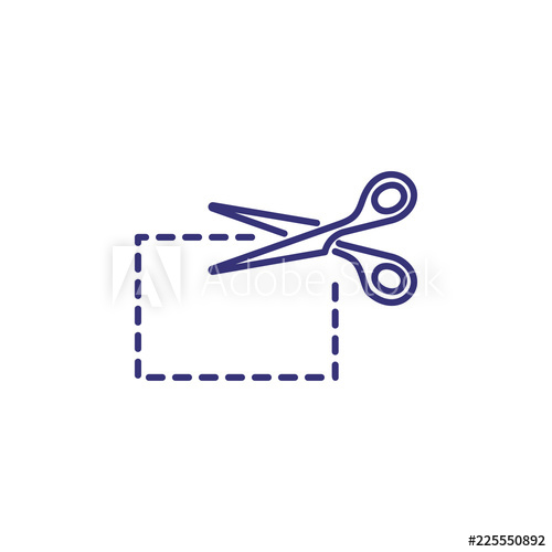 500x500 Scissors Cutting Coupon Line Icon Discount, Sale, Patch Shopping