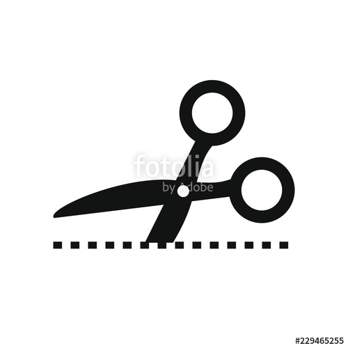 500x500 Scissors Cutting Vector Icon, Symbol Of Coupon Cut Stock Image