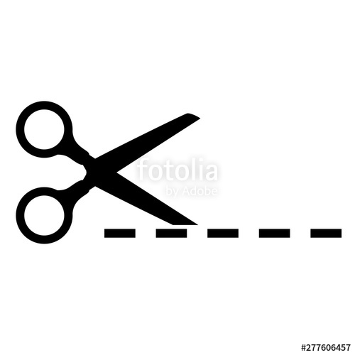 500x500 Scissors Icon, Coupon Border Sign Icon