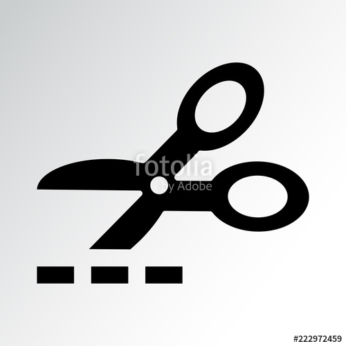 500x500 Scissors Coupon Cutting Icon Vector Illustration Stock Image