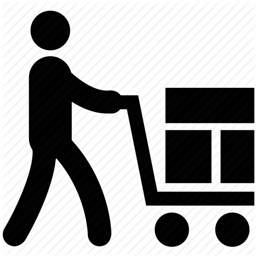 512x512 Courier Service, Delivery, Delivery Postman, Hand Trolley, Package