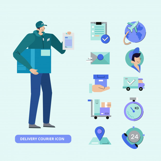 626x626 Delivery Courier Icon Mobile Apps Set Vector Premium Download