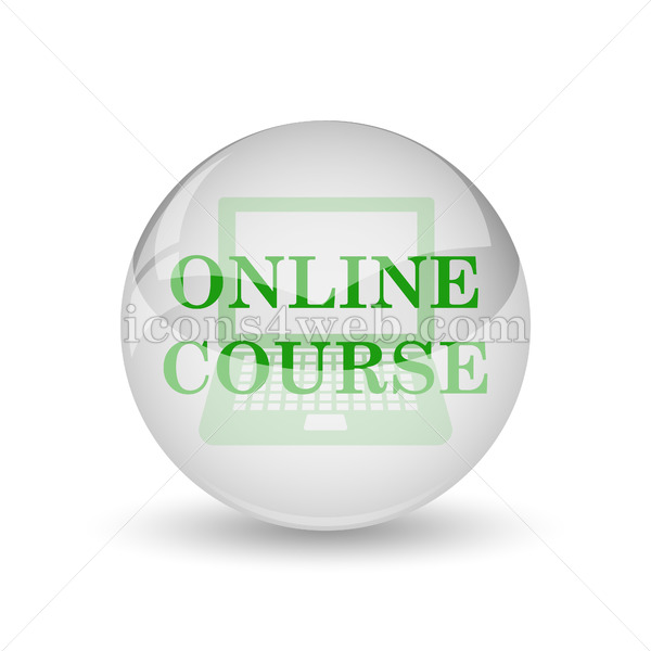 600x600 Online Course Glossy Icon Online Course Glossy Button