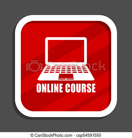450x470 Online Course Icon Flat Design Square Internet Banner
