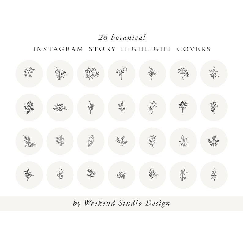 794x794 Instagram Story Highlight Icon Covers Botanical Icons Hand Etsy