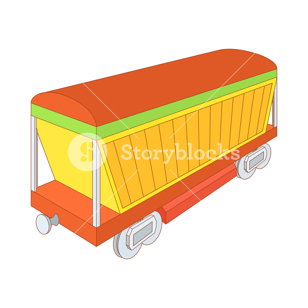 1000x1000 Covered Freight Wagon Icon In Cartoon Style On A White Background