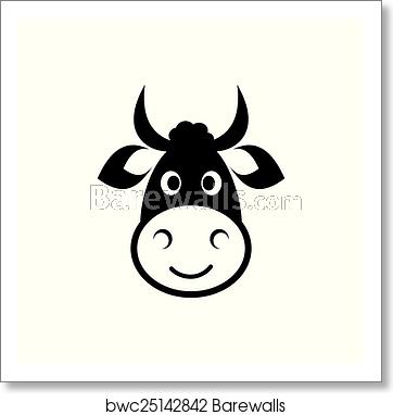 362x382 Cow Head Icon, Art Print Barewalls Posters Prints