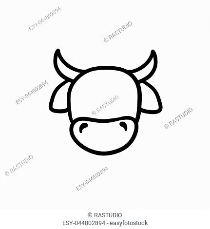 431x470 Hand Drawn Cow Head Icon Stock Photos And Images Age Fotostock