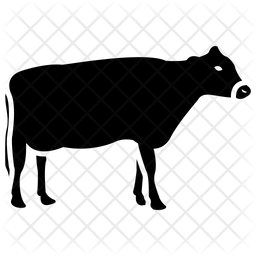 256x256 Farm Cow Icon Of Glyph Style