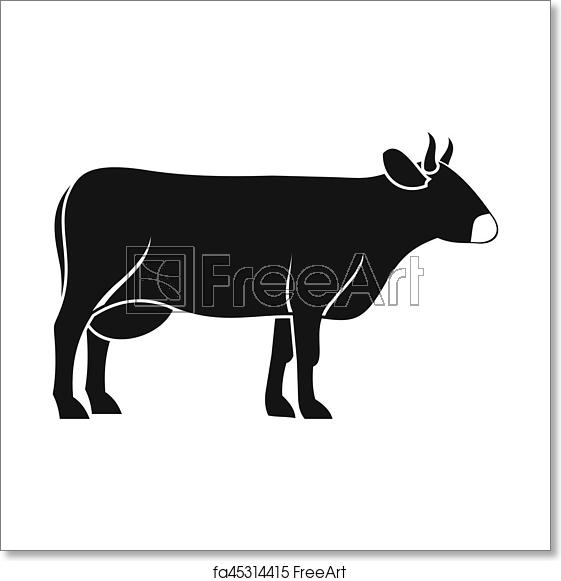 561x581 Free Art Print Of Cow Icon, Simple Style Cow Icon Simple