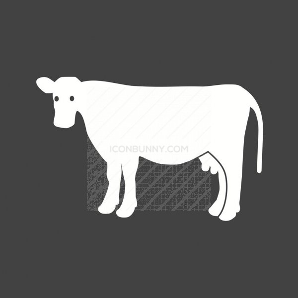 600x600 Cow Glyph Inverted Icon