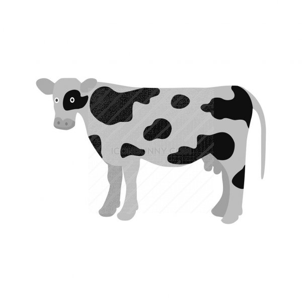 600x600 Cow Greyscale Icon
