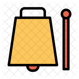 256x256 Cowbell Icon Of Colored Outline Style